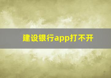 建设银行app打不开