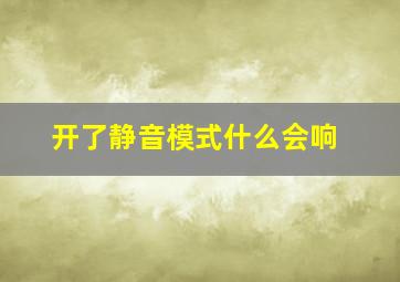 开了静音模式什么会响