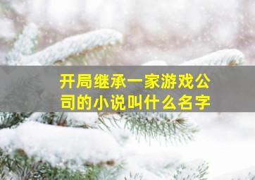 开局继承一家游戏公司的小说叫什么名字