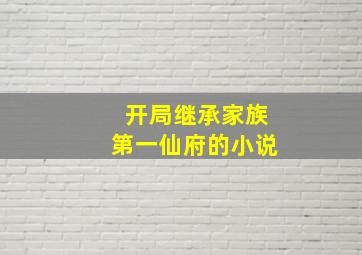 开局继承家族第一仙府的小说