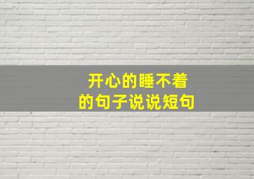 开心的睡不着的句子说说短句