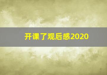 开课了观后感2020