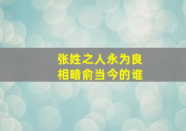 张姓之人永为良相暗俞当今的谁