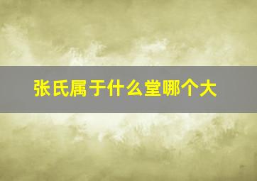 张氏属于什么堂哪个大