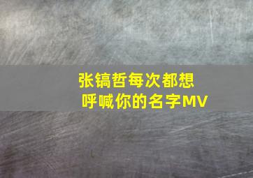 张镐哲每次都想呼喊你的名字MV