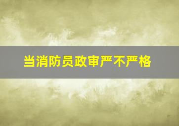 当消防员政审严不严格