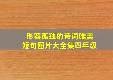 形容孤独的诗词唯美短句图片大全集四年级