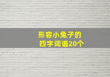 形容小兔子的四字词语20个