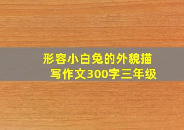 形容小白兔的外貌描写作文300字三年级