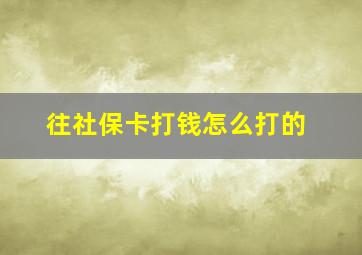 往社保卡打钱怎么打的