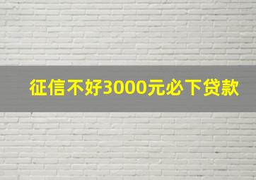 征信不好3000元必下贷款