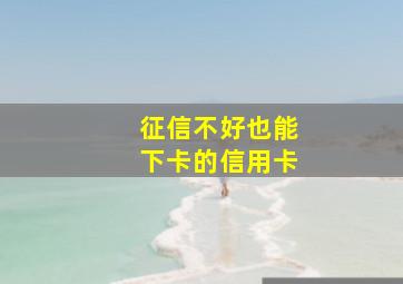 征信不好也能下卡的信用卡