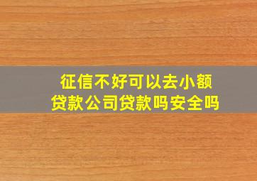 征信不好可以去小额贷款公司贷款吗安全吗