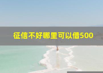 征信不好哪里可以借500