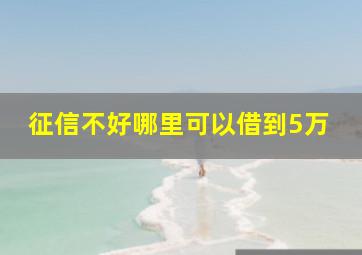 征信不好哪里可以借到5万