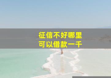 征信不好哪里可以借款一千