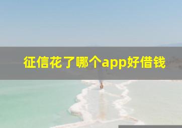 征信花了哪个app好借钱