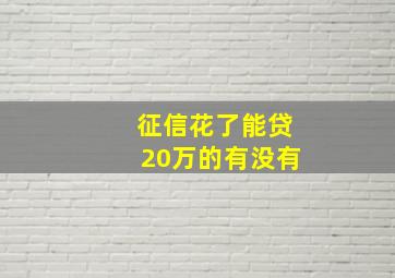 征信花了能贷20万的有没有