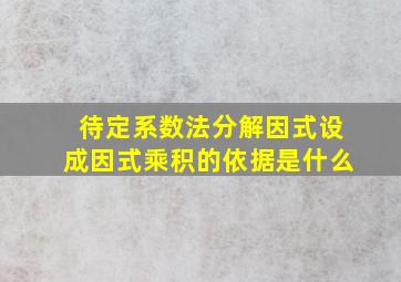 待定系数法分解因式设成因式乘积的依据是什么