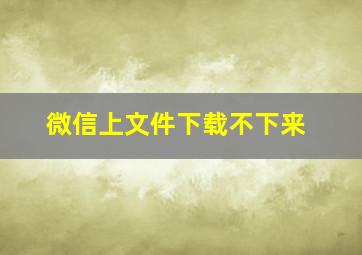 微信上文件下载不下来