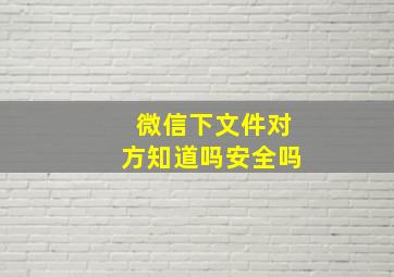 微信下文件对方知道吗安全吗