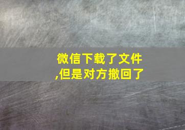 微信下载了文件,但是对方撤回了