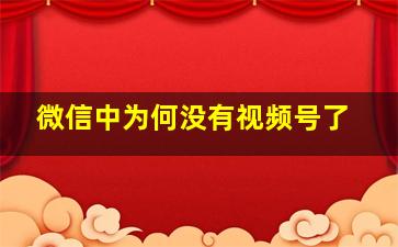 微信中为何没有视频号了