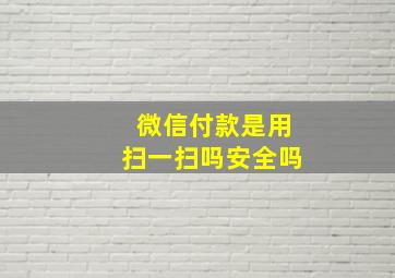 微信付款是用扫一扫吗安全吗