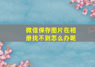 微信保存图片在相册找不到怎么办呢