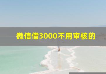 微信借3000不用审核的