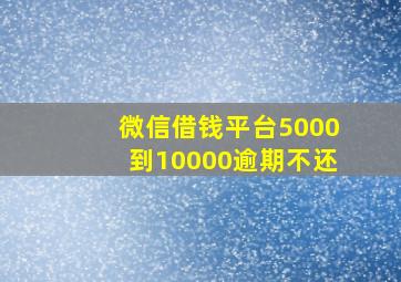 微信借钱平台5000到10000逾期不还