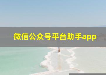 微信公众号平台助手app