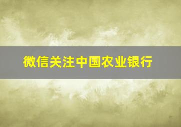 微信关注中国农业银行