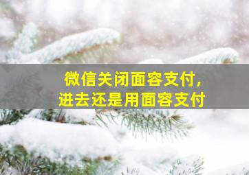 微信关闭面容支付,进去还是用面容支付