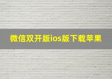 微信双开版ios版下载苹果