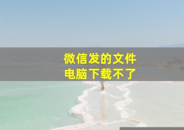 微信发的文件电脑下载不了