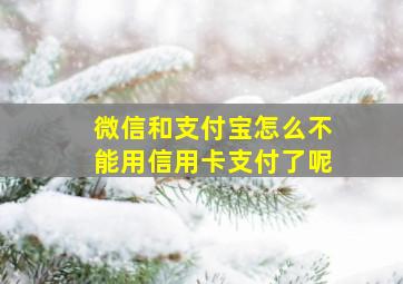 微信和支付宝怎么不能用信用卡支付了呢