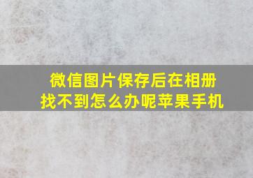 微信图片保存后在相册找不到怎么办呢苹果手机