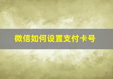 微信如何设置支付卡号