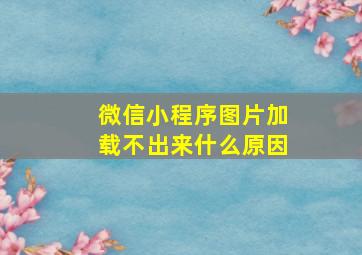 微信小程序图片加载不出来什么原因