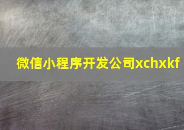 微信小程序开发公司xchxkf