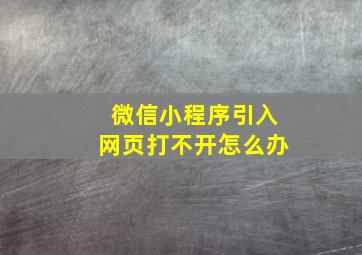 微信小程序引入网页打不开怎么办