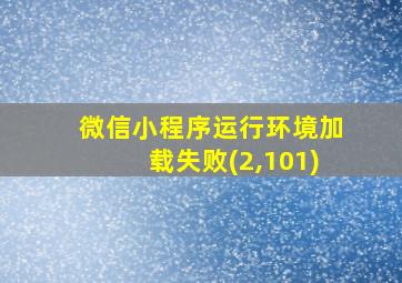 微信小程序运行环境加载失败(2,101)