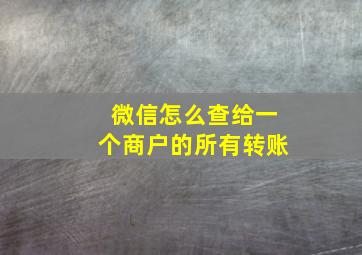 微信怎么查给一个商户的所有转账