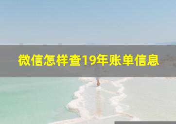 微信怎样查19年账单信息