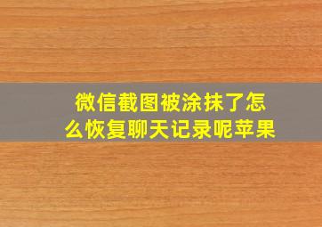 微信截图被涂抹了怎么恢复聊天记录呢苹果