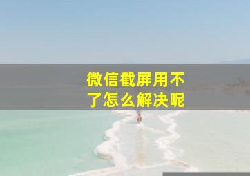 微信截屏用不了怎么解决呢