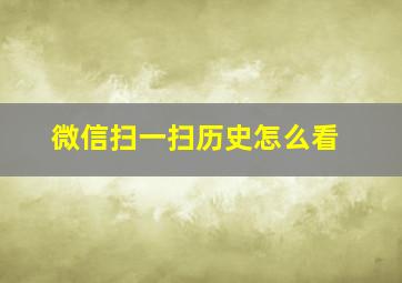 微信扫一扫历史怎么看