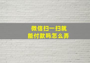 微信扫一扫就能付款吗怎么弄