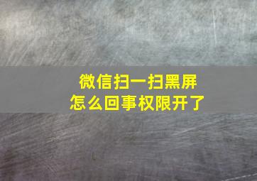 微信扫一扫黑屏怎么回事权限开了